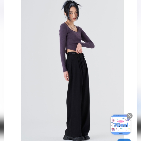 BNWT F.minute FEVERMINUTE WORLD Korean runway brand crop long sleeve RARE - Picture 7 of 10